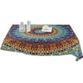 thumbnail image 5 of Bohemian Mandala Pattern Tablecloth Rectangle Colorful Vintage Polyester Table Cloth Large Square Table Cover for Dining Kitchen Party 54"x54", 5 of 6