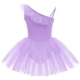 thumbnail image 3 of IBTOM CASTLE Kid Girls Sequins Ruffle One Shoulder Ballet Dance Dress Tulle Tutu Skirt, 3 of 4