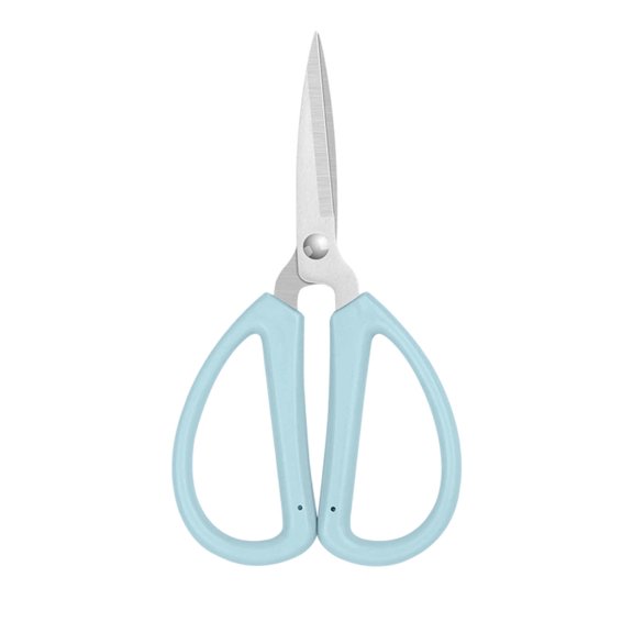 HOARBOEG 6.69" Stainless Steel Craft Scissors, Multi-Purpose Sharp Pointed Scissors for Fabric, Thread, Plastic & DIY, Ergonomic Light Blue Handles