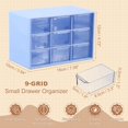 thumbnail image 2 of Mini Storage Drawers, Plastic Desktop Teacher Desk with 9 Drawers, Blue, 2 of 7