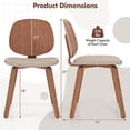 thumbnail image 5 of Demi Bonn Wooden Dining Chair Set of 2, Bentwood Frame, Padded Seat, Curved Backrest, Brown, 5 of 5