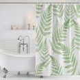 thumbnail image 6 of 72x78 Inch Shower Curtain Green Ferns Bathroom Decor, Waterproof Fabric Bathtub Bath Curtains Decorative Spring Summer Botanical Leaves Extra Long Shower Curtain Set with Hooks, 6 of 7
