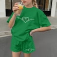 thumbnail image 6 of CYRBOKO Girls Outfit Sets, Elastic Waist Casual St.Patrick's Day Short Sleeve Two-piece Sets Green Size 8 T, 6 of 6