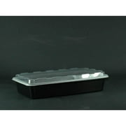 Cube Plastics CR-1147B Black 48 Oz. Container With Lid - 100 / CS