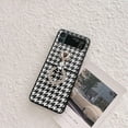thumbnail image 6 of for Samsung Galaxy Z Flip 4 2022 Case, Cute Fashion Sexy Houndstooth Leather Phone Case with Ring Stand Hard PC Bumper Ultra-Thin Flip Protector for Galaxy Z Flip 4 Women Girls, 6 of 15