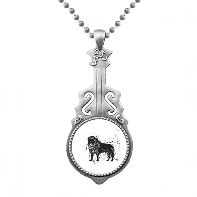León mexicano simple blanco y negro Colgante Joyería Música Guitarra Torque Star Moon Unbranded M