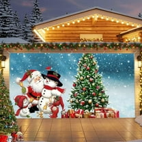 Hometravel 16x7 Inch Christmas Garage, Decor Cloth Merry Christmas Design, Festive Outdoor Door Hanging Display Piece