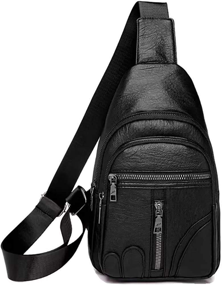 Leather Sling Bag Purse for Women Chest Crossbody Shoulder Bags Travel