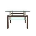 thumbnail image 6 of Rectangle Coffee Table for Living Room, Clear Glass Coffee Table with Lower Shelf, Modern Center Table with Metal Legs, 39"x23"x17.7" Center Table Sofa Table Home Furniture, Easy Assembly, LLL4058, 6 of 10