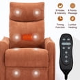 thumbnail image 6 of SESSLIFE Massage Recliner Chair, Manual Reclining Chair with Swivel Rocking & Lumbar Heat, Timer Function, Modern Fabric Living Room Chair, Orange, 6 of 8