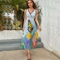 thumbnail image 5 of Vestido Largo Sin Mangas Para Mujer, Watercolor Dandelion Traje Informal Para Cumpleaños, Verano, 5 of 5