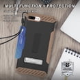 thumbnail image 3 of Case for iPhone 8 Plus, Brown Tri-Shield Rugged Cover [with Kickstand + Credit Card Wallet Slot + Wrist Strap] for Apple iPhone 8 Plus, iPhone 7 Plus, 3 of 5