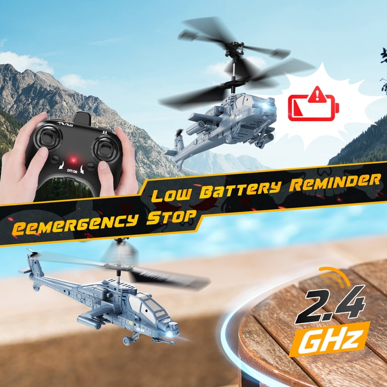 JoyStone RC Helicopter AH-64, 3 Speed Modes, Gray photo 8