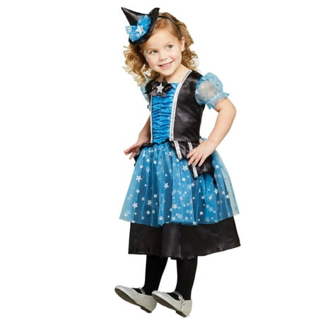 Infant & Toddler Girl Blue Star Witch Glitter Costume Halloween
