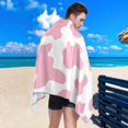 thumbnail image 5 of SKYSONIC 30"x60" Beach Towel with Travel Bag, Abstract Pink Cow Texture Oversized Sand Free Camping Towel Quick Dry Pool Bath Sport Towels, 5 of 7