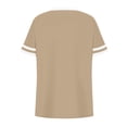 thumbnail image 4 of Molidfa Short Sleeve V-Neck Ringer Regular Pull-On Stretchable Daily Set-In Women's Short-Sleeve Shirts Solid Sports Set-In, 4 of 5