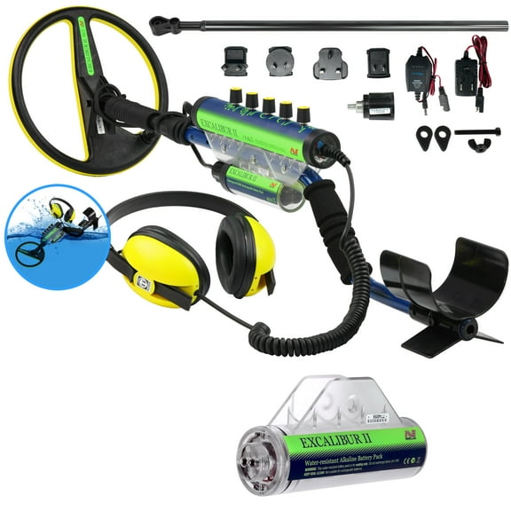 Minelab Excalibur II Underwater Detector 10" Search Coil, Alkaline Battery Pack
