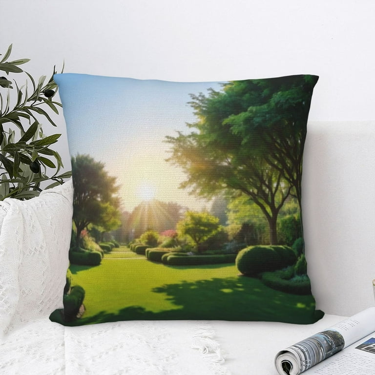 Serene Morning Garden Oasis Pillow cover decoration pillowcase standard size suitable for home sofa bed pillow protective cover