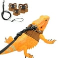 thumbnail image 2 of Unique Bargains Bearded Dragon Harness Adjustable Reptile Leash Bearded Dragon Leash Escape-Proof Design Brown 1 Set, 2 of 7