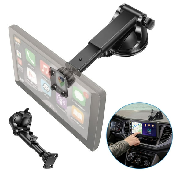 TSV 2-in-1 Suction Cup Car Mount Fit for CarPlay Screen, Dashboard & Windshield Holder, Fits 7–11" Monitors, GPS, Dash Cam