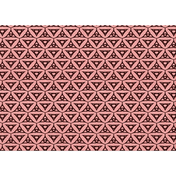 Ahgly Company Machine Washable Indoor Rectangle Transitional Pastel Pink Area Rugs, 3' x 5'