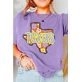 thumbnail image 2 of Women's Wisteria Texas Flower Print Crew Neck Graphic T-Shirt | [ZhiHiMeRi] | (US 20-22)2XL, 2 of 6