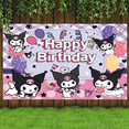 thumbnail image 2 of Nuevo póster de fondo de cumpleaños de Kuromi, suministros de decoración para fiestas de niñas, accesorios para fotos, decoración para baby shower, fondo de tela, regalo para niños, 2 of 4
