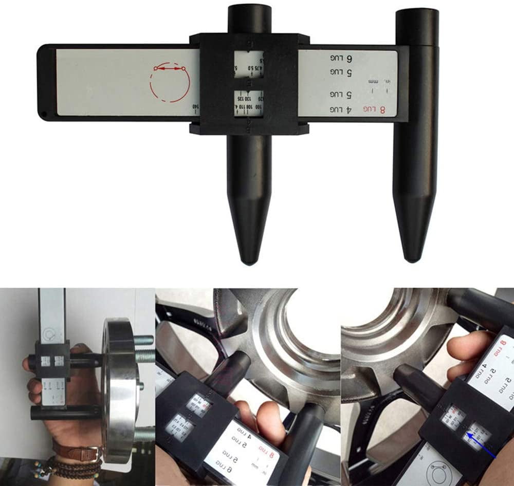 Dyfrio Car Wheel Tire Rim Bolt Ruler,PCD 4 5 6 8 Holes Lug Wheel Rim