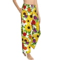 thumbnail image 6 of Salouo Tiger Swallowtail On Flowers Print Women's Pajama Pants Casual Loose Sweatpants PJs Flowy Pants Drawstring Palazzo for Women Wide Leg Pants Lounge Pajama -Large, 6 of 8