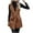 Brown, variant on Odeerbi Solid Color Leather Vest for Women 2025 Casual Collar Turndown Neck Outwear Faux Regular Botton Hoodless Denim Outwear Sleeveless Tops Brown
