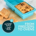 thumbnail image 2 of Silicone Freezer Tray With Lid-Soup Freezer Container molds-2-cup Extra Large Ice Cube Tray-makes 4 500ml portions cubes, For freezing soup,stews,sauces.Oven&Dishwasher-Safe(2-Pack), 2 of 6