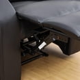 thumbnail image 4 of Manual Black Faux Synthetic Leather Loveseat Living Room 2 seats Loveseat, 4 of 5