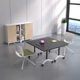 thumbnail image 2 of Conference Table with Wheels, Flip Top Rolling Training Table for Office & Meeting Room, Space-Saving Design, Multiple Sizes & Packs, 2 of 7