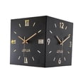 thumbnail image 2 of GROWTH TANK Double Sided Corner Wall Clock Compact Display for Kitchen Study Dining Room Black, 2 of 9