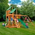 Gorilla Playsets Great Skye I Wooden Swing Set with Green Vinyl Canopy
