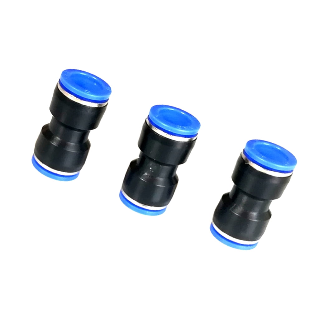 3 PCS Pneumatic Push in Connect Fitting Straight Union Connector Plastic-6mm 