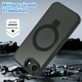 thumbnail image 5 of CASEFIV for iPhone 16e Case,with Magnetic Invisible Stand [Military Drop Protection] [Compatible with MagSafe] Shockproof Slim Translucent Anti-Slip,Black, 5 of 8
