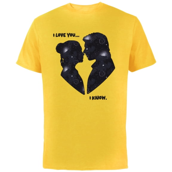 Star Wars Princess Leia Han Solo Wedding Valentine’s Love - Short Sleeve Cotton T-Shirt for Adults - Customized-Yellow