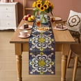thumbnail image 6 of Simple Style Table Runner, Yellow Flowers Impressionist Artwork Cotton Linen Kitchen Table Decoration Washable Dining Tabletop Runners for Home Party Decor 13x120 Inches, 6 of 9