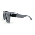 thumbnail image 3 of Rubberized Soft Matte Luxury Thick Horn Rim Mobster Sunglasses Grey - Black, 3 of 4