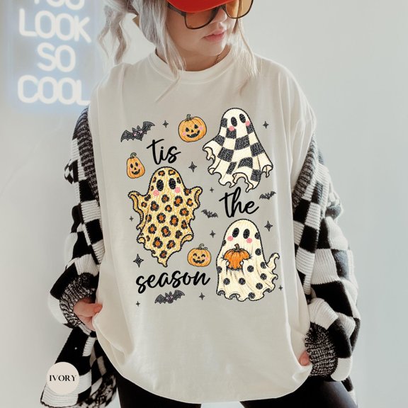 Vintage Halloween Shirt, Retro Ghosts 'Tis The Season T-Shirt