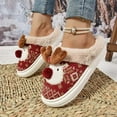 thumbnail image 4 of Gubotare Christmas Shoes Women Girls Faux Fur Bunny Scuff Slippers Size 7 (Red,7), 4 of 6