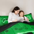 thumbnail image 5 of Homewish Gradient Gamepads Bedding Comforter Set 2pcs for Kids Teens,Geometric Honeycomb Hexagon Twin Comforter Sets Microfiber,Abstract Video Game Breathable Bedding Set,Luxury Bedroom Decor, 5 of 8