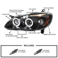 thumbnail image 3 of Spec-D Tuning Dual Halo LED Black Projector Headlights Compatible with 2003-2008 Toyota Corolla, Left + Right Pair Headlamps Assembly, 3 of 5