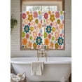 thumbnail image 4 of Vintage Boho Floral Bathroom Window Curtain, Yellow Pink Floral Bohemia Beige Light Filtering Coffee Kitchen Curtains, Bedroom Living Room Curtains 2 Panel 84"x54", 4 of 6