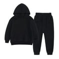 thumbnail image 2 of AOOCHASLIY Black and Friday Kid Suit 2PCS Outfits Kids Sports Tracksuits Long Sleeve Pullover Hoodies Sweatshirt and Sweatpants Fall Winter Suit, 2 of 5