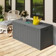 thumbnail image 7 of Decksplore 110 Gallon Deck Boxes, Outdoor Waterproof Lockable Patio Storage Box for Furniture,Pool Float, Garden Tools, UV Resistant, Gray, 7 of 7