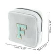 thumbnail image 2 of Unique Bargains 1 Pc Letter F Pattern Makeup Bag for Travel White Corduroy, 2 of 6