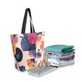 thumbnail image 2 of FORMRS Womens Canvas Tote Bag with Zipper Inner Pocket Shoulder Handbag, Flowers Pattern Style, 2 of 7