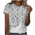 thumbnail image 2 of Kayannuo Blouses for Women Plus Size Women's Fashion Printed Blouses Short Sleeved Round Neck White XXL, 2 of 4